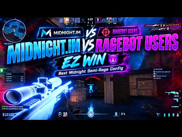 MIDNIGHT.IM vs RAGEBOT USERS — EZ WIN 😈 | Best Midnight Semi-Rage Config