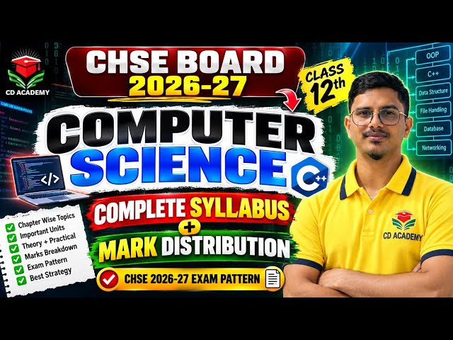 Class 12 Computer Science 2026-27 💻 | Complete Syllabus + Mark Distribution | CHSE Odisha