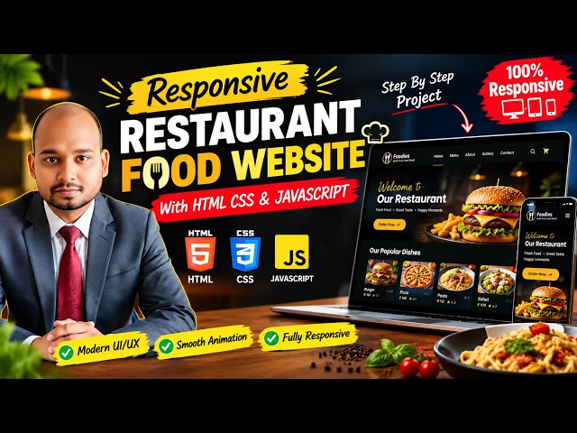 Responsive Restaurant/Food website with HTML CSS & JAVASCRIPT #webdevelopment #programming #html