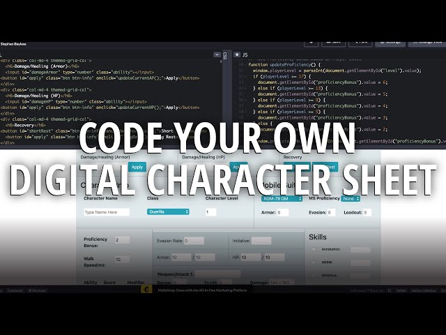 How to Code a Dynamic RPG Character Sheet