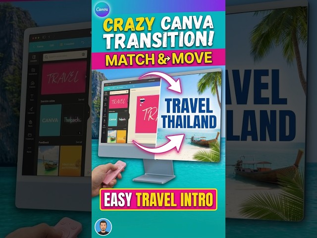 Easy Canva Match & Move Animation Tutorial | Travel Presentation Intro #shorts #canva