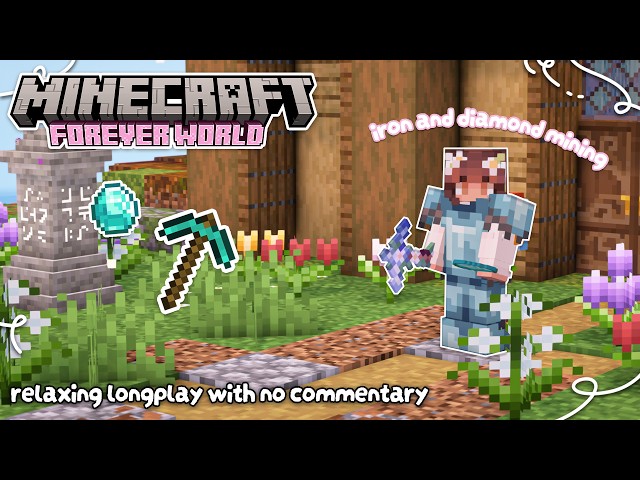 mining for diamonds in my cozy forever world | relaxing minecraft longplay 🌿