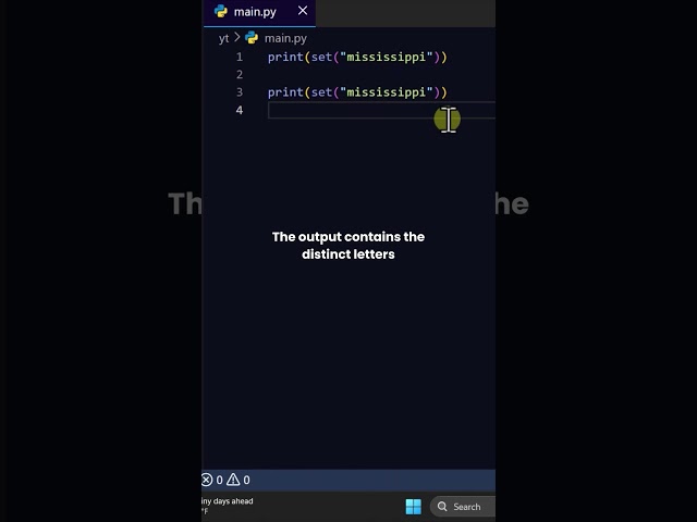 Get Unique Characters Fast ⚡ #coding #python #stem #science