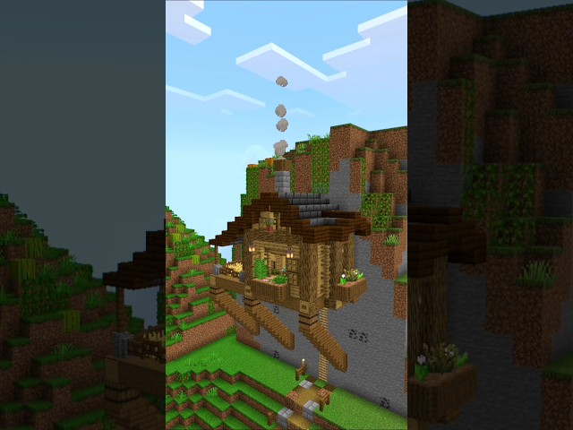 Minecraft Cliffside House 🏡 For Build and No Music #shorts #minecraft