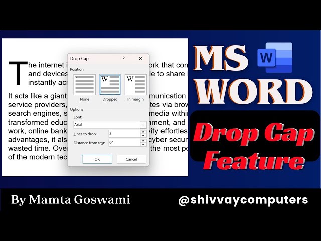 How to Use Drop Cap in MS Word | Easy Practical Tutorial | CCC Course