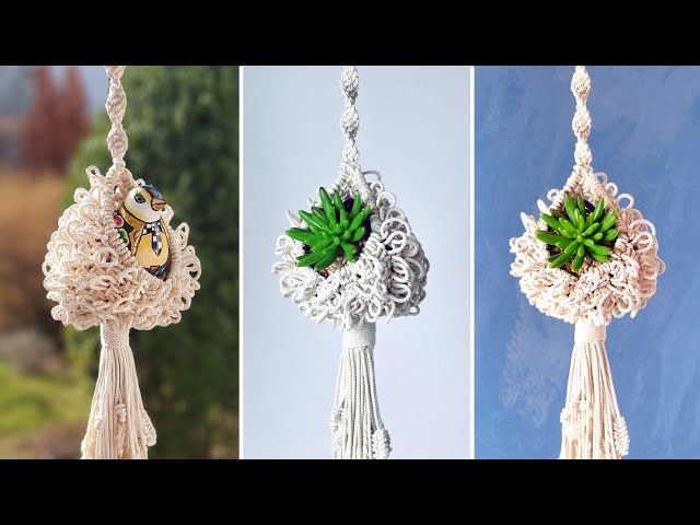 DIY COZY MACRAME NEST | Air Plant Hanger Tutorial | Macetero de Macramé | Makramee Blumenampel