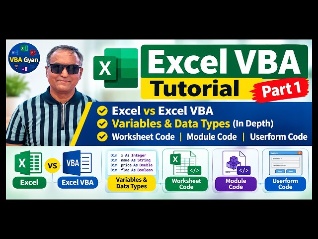 Excel VBA Tutorial Part 1 | Variables & Data Types
