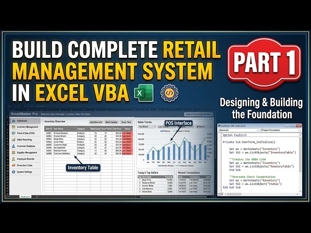 Build a Complete Retail management System in Excel VBA