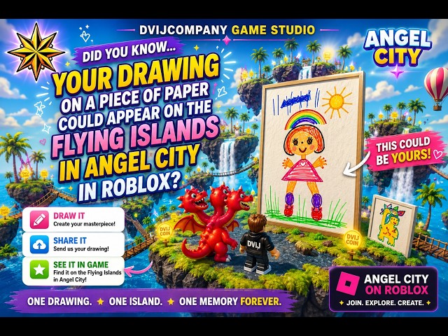 🎨 YOUR DRAWING COULD BECOME PART OF ROBLOX! | Angel City Flying Islands