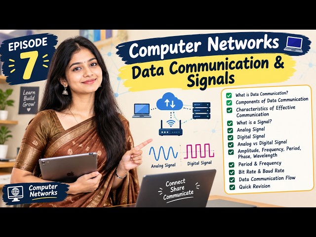 Computer Networks Episode 7 | Data Communication & Signals Explained in Telugu | Networking Basics