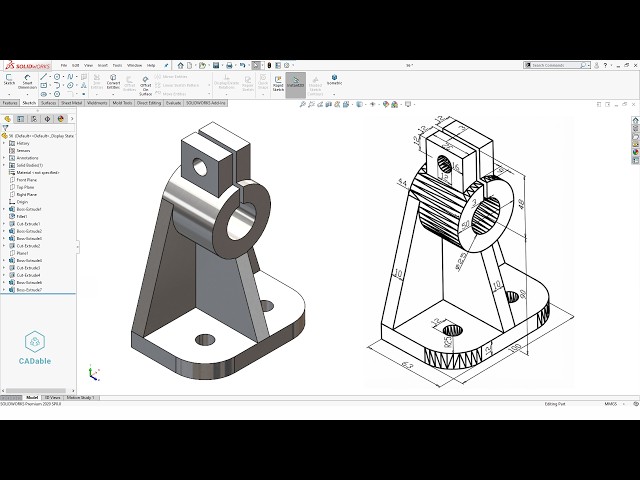 Mechanical Part Design Solidworks | Solidworks Exercise 56 | Solidworks Advanced Modeling | CADable