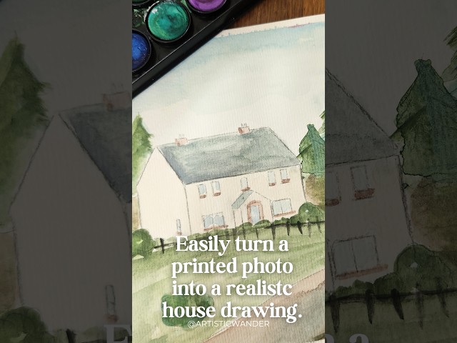 You Won't Believe How Easy! My Secret To Draw Realistic House Portraits | Beginner and Kid Artists