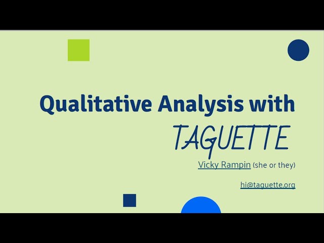 Taguette for Qualitative Data Analysis