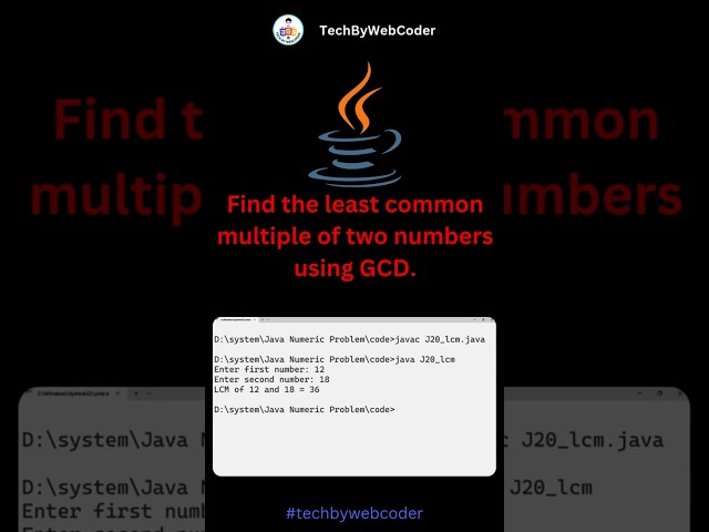 Day 20: LCM of Two Number in Java