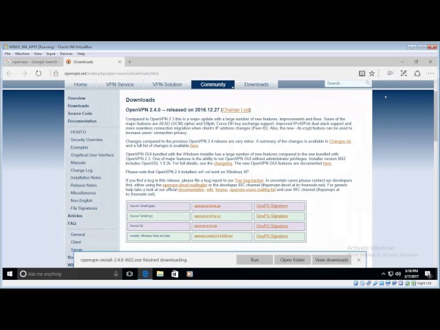 Connect VPN using OpenVPN on Windows (all versions)