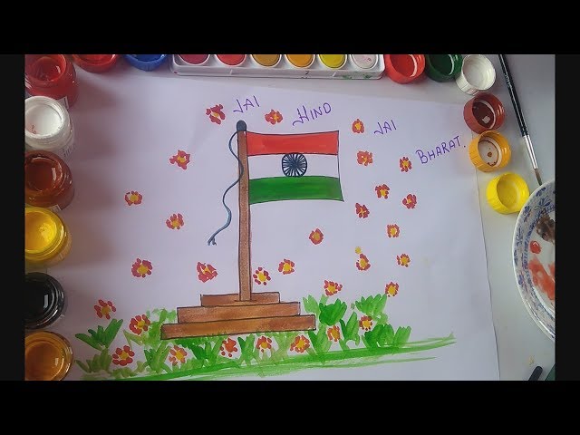 how to draw Indian flag for kids ll Indian flag ll tricolor