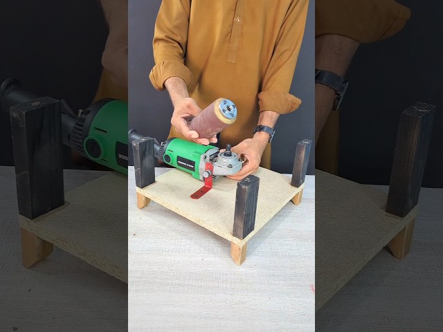 How to make a sanding machine using an angle grinder.