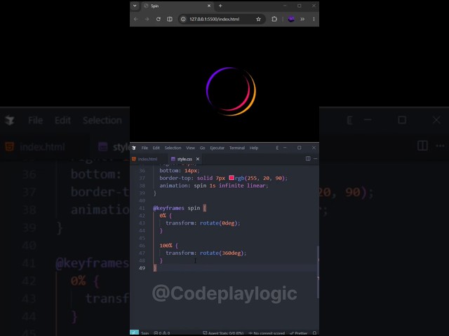 CSS magic in motion ✨🔥 Watch the ring come alive! 💻⚡ #CSS #WebDevelopment #Coding #CodeAnimation