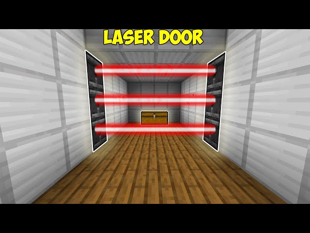 How to Make a Laser Door in Minecraft | Minecraft Bedrock Command Block Tutorial