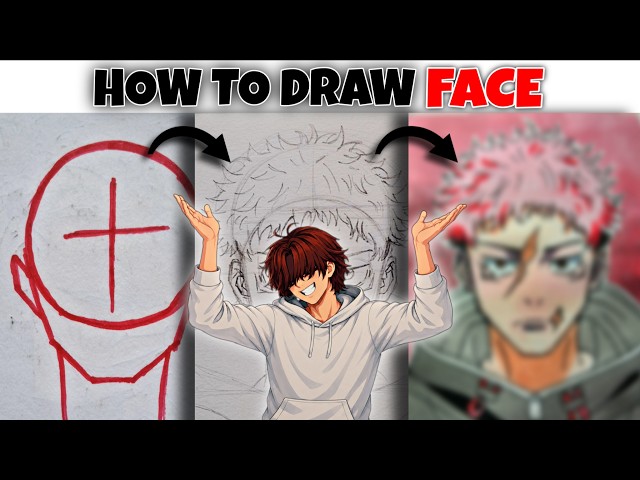 How to DRAW anime character FACE For Beginners! || ANSHRIK Drawing