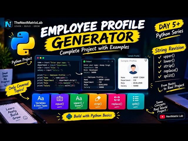 Python Employee Profile Generator 🐍 | Beginner Project + String Methods | Python Basics #python