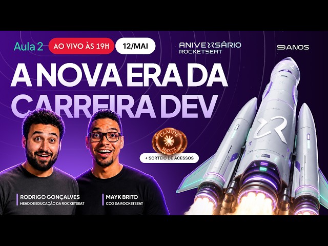 9 anos Rocketseat: ofertas insanas para devs, bônus exclusivos e presentes liberados ao vivo!