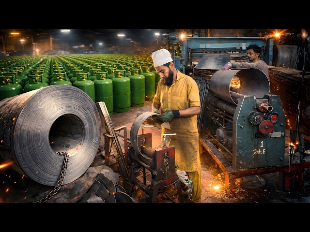 Incredible Process of Making 45kg High-Pressure Gas Cylinders | Inside Factory
