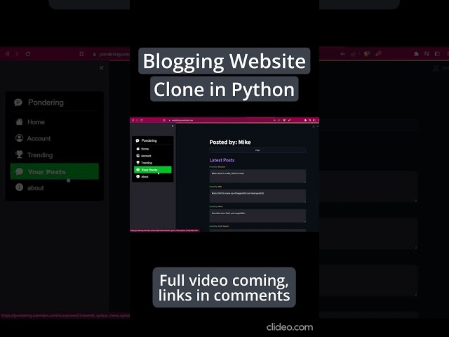 My website(Pondering) in python
