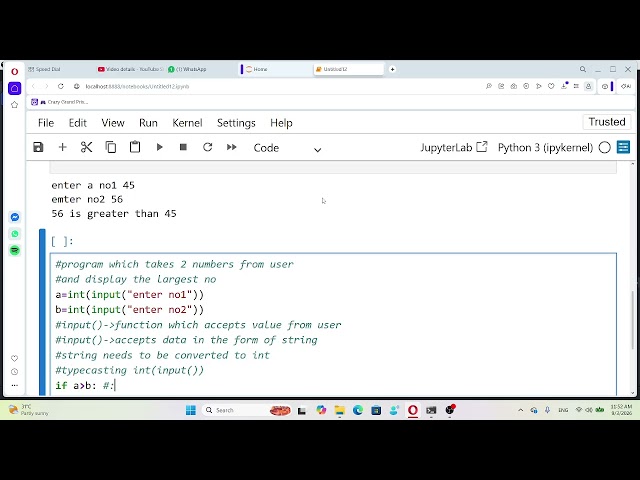 largest of 2 numbers in python