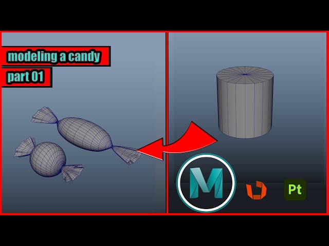 how to 3d modeling candy in maya2022-full tutorial-part01