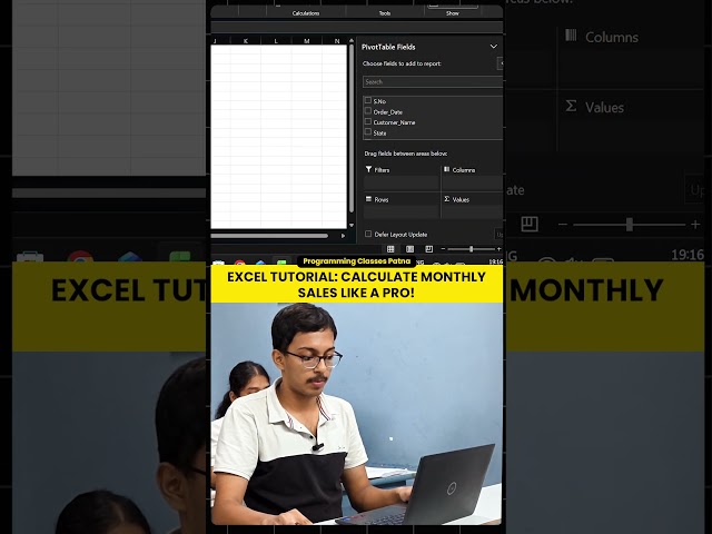 Excel Me Monthly Sales Kaise Nikale? 🤔 | Pivot Table Se! #shorts