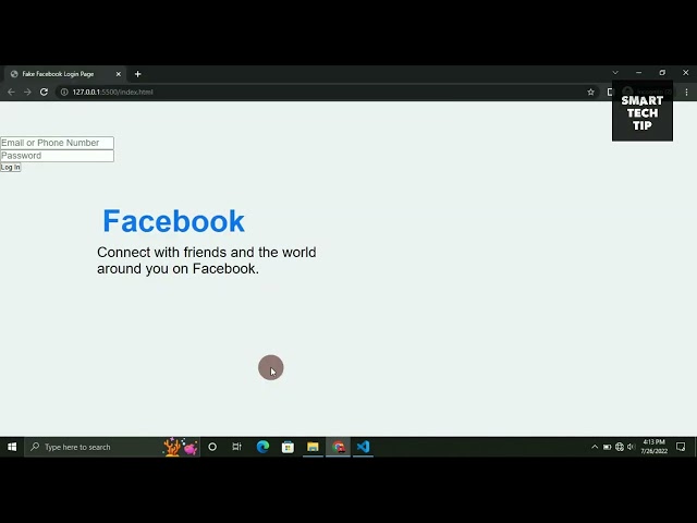 I Created Fake Facebook Log In Page Using Only HTML and CSS