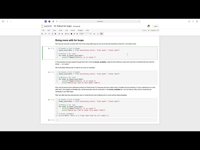 How to work with for loops in Python