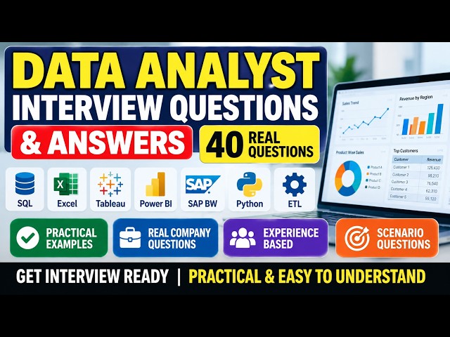 Real Data Analyst Interview Questions 2027 | SQL, Excel, Power BI, Tableau & Real-World Scenarios