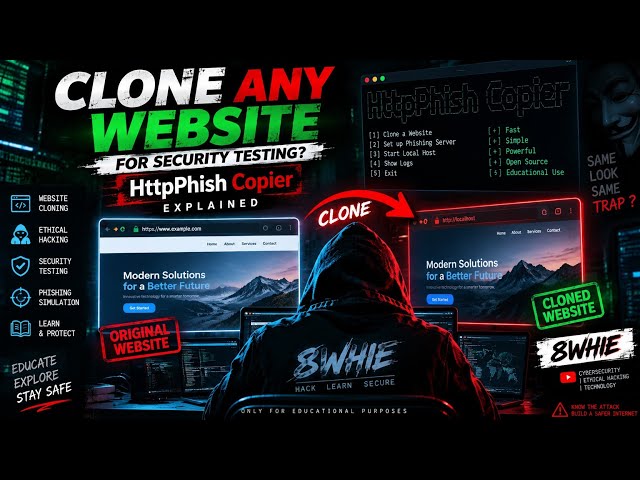 Clone Any Website for Security Testing? | HttpPhish Copier Explained #8WHIE