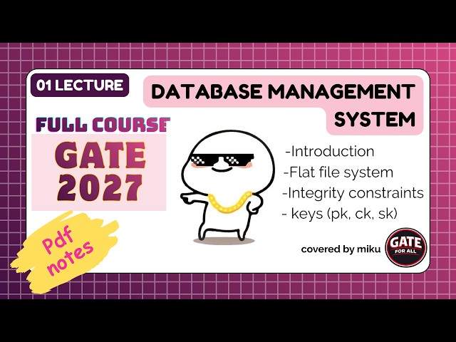 Introduction to DBMS | Integrity constraints and keys | Lec-01 | GATE EXAM