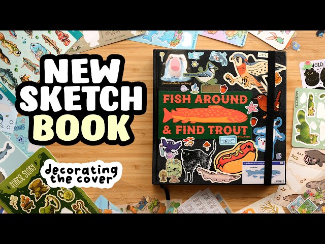 Starting my New GIANT Sketchbook! (decorating the front & back cover)