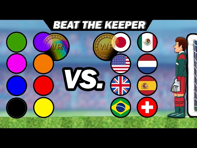 BEAT THE KEEPER | Countries Vs. Color Marble Soccer Race Tournament