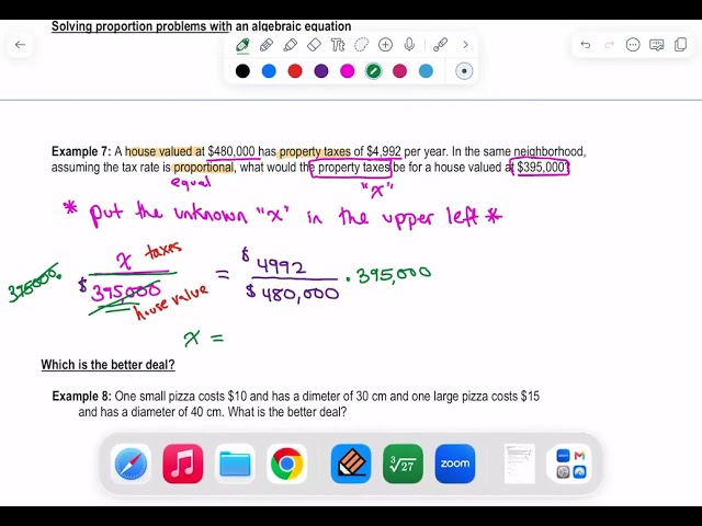 Solving Using Algebra / More Challenging Problems