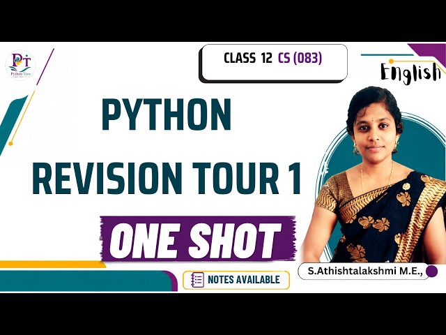 Python Revision Tour 1 Class 12 | CBSE 2027