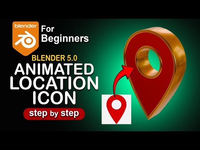 Animated Location Map Icon in Blender for Beginners (SVG to 3D)