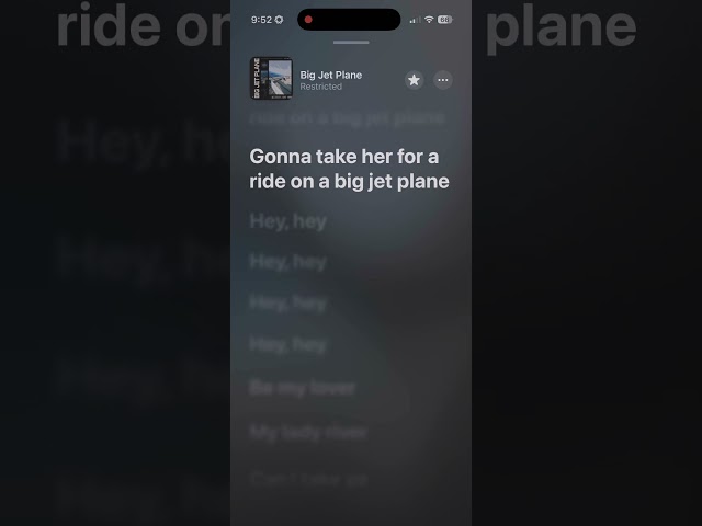 Big Jet Plane | Restricted | Apple Music Lyrics | In Sync