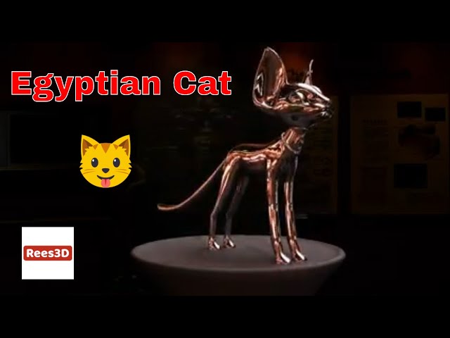 Egyptian Cat - Chrome Finish Rees3D.com