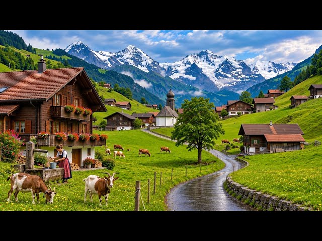 Switzerland fairytale countryside - Relaxing walk in the most beautiful Swiss Mountain villages