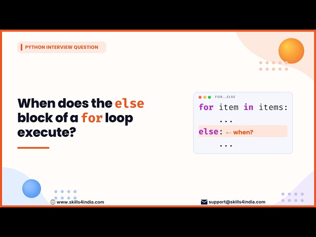 When Does for else Execute in Python? | Python Interview Question #python #pythoninterview