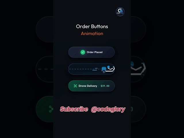 🚀 Order Button Animation | Drone Delivery Effect (HTML & CSS) #css #html #shorts