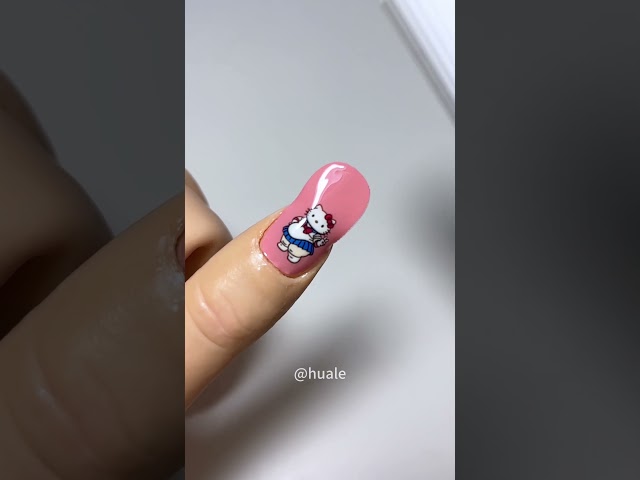 Sexy hello kitty gel nail stickers#shorts #nailart #gelnail #asmr #fyp