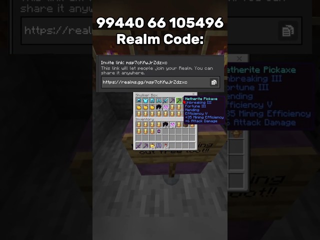 Day 9 of giving out free loot(realm code in description)#minecraft #gaming #funny