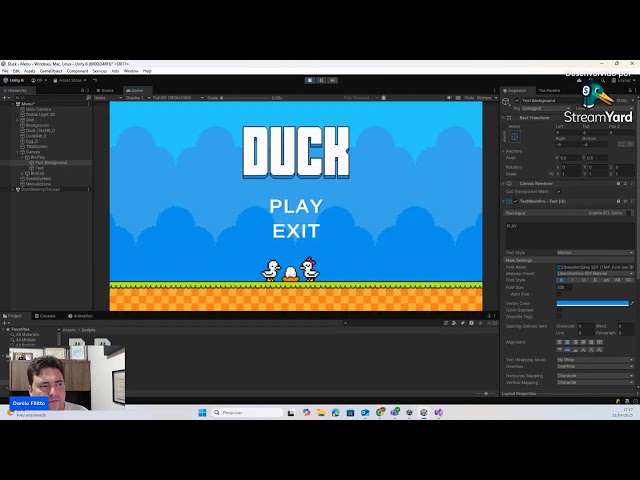 Unity 6 - Duck Game - 01 Andamento do Projeto