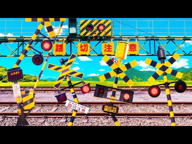 Amazing and luxurious composite traffic light Fumikiri train | Railroad Crossings | 踏切カンカン ,踏切
